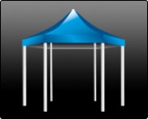 SECHS-ECK Faltpavillon ohne Wände
