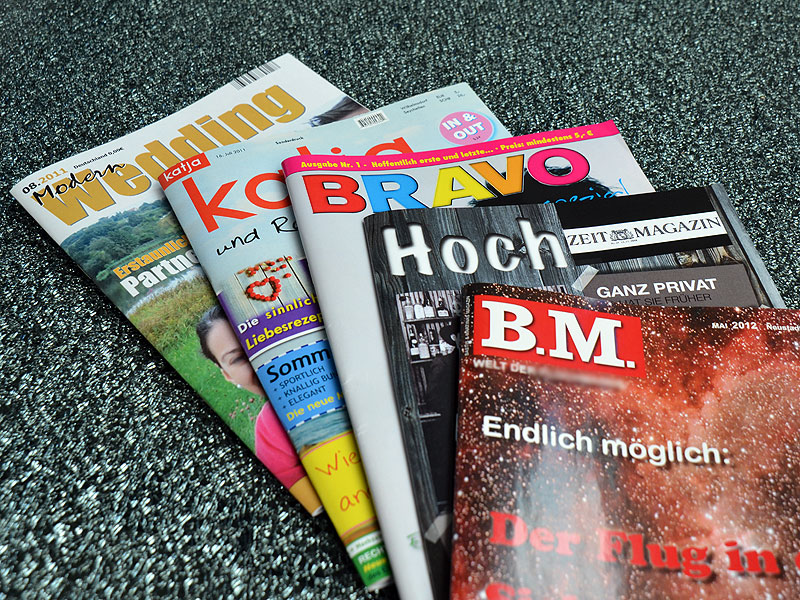 Hochzeitszeitung mit 2-facher Heftung  