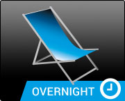 Liegestuhl mit Motivdruck  