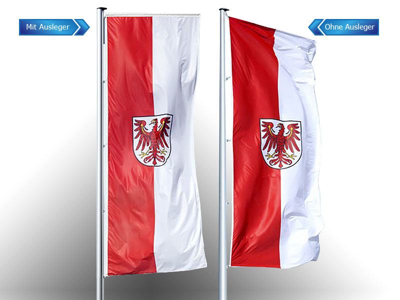 Brandenburg mit Wappen Fahne Hochformat Flagge