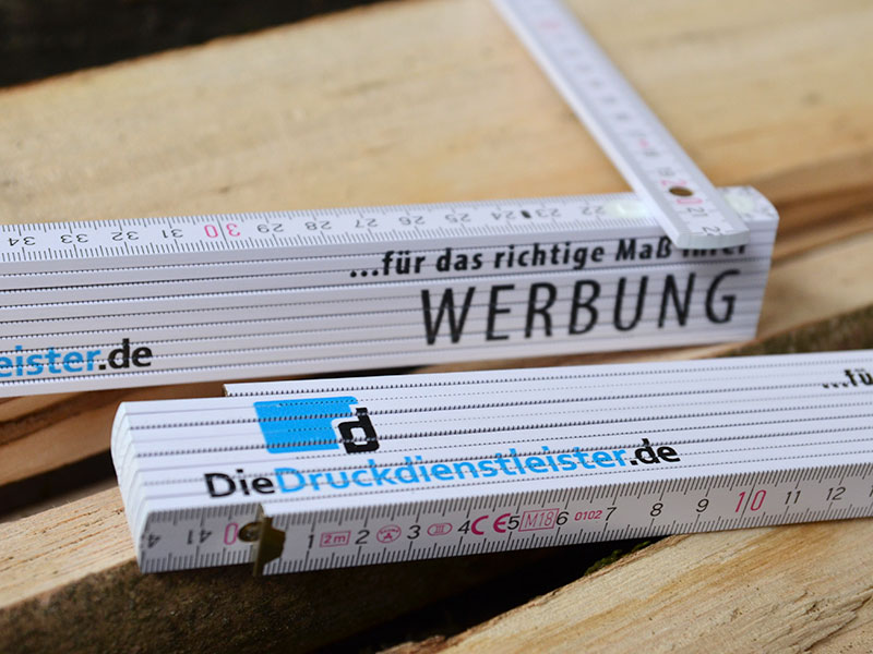 Zollstock 10 Stück 2 m aus Holz bedruckt mit Ihrer Werbung 2m Gliedermaßstab 